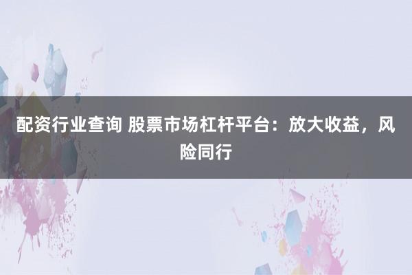 配资行业查询 股票市场杠杆平台：放大收益，风险同行