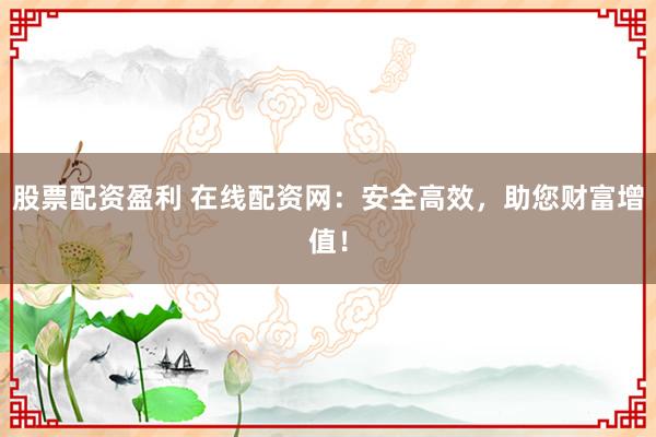 股票配资盈利 在线配资网：安全高效，助您财富增值！