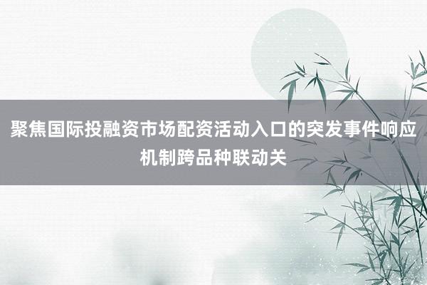 聚焦国际投融资市场配资活动入口的突发事件响应机制跨品种联动关