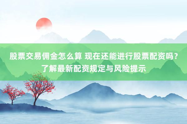 股票交易佣金怎么算 现在还能进行股票配资吗？了解最新配资规定与风险提示