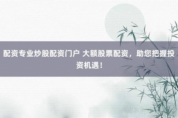 配资专业炒股配资门户 大额股票配资，助您把握投资机遇！