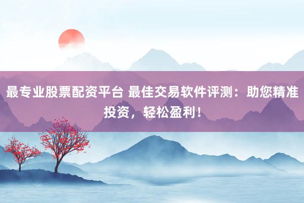 最专业股票配资平台 最佳交易软件评测：助您精准投资，轻松盈利！